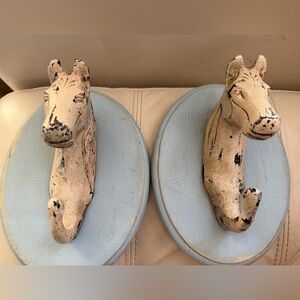 Vintage Horse Head Wall Hooks (2)